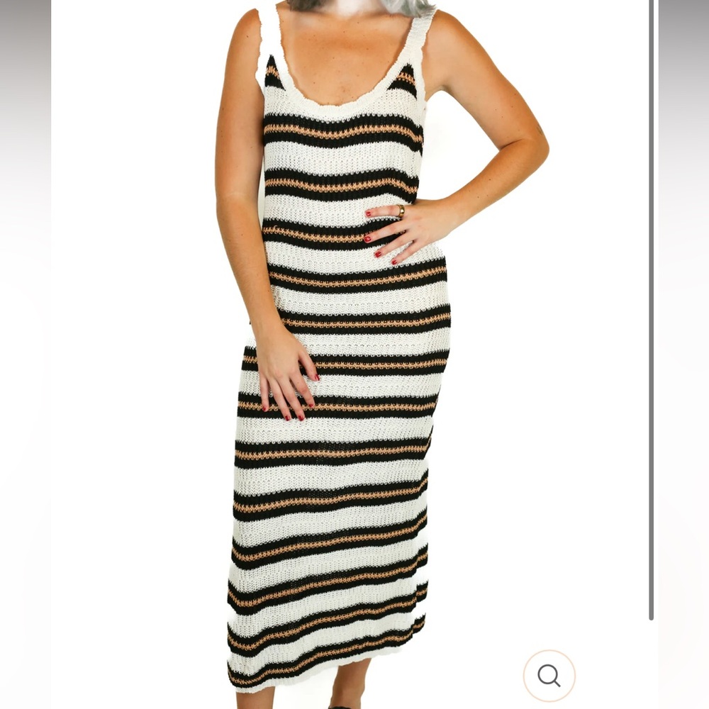 Pink Lily striped sweater maxi dresss